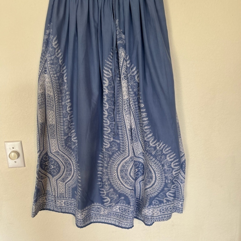 Blue Printed A-Line Skirt